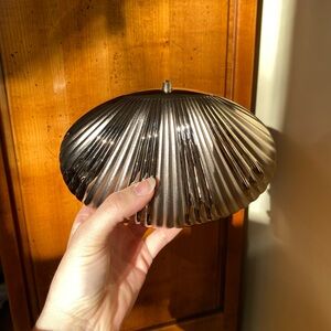 Silver Ribbed Clutch